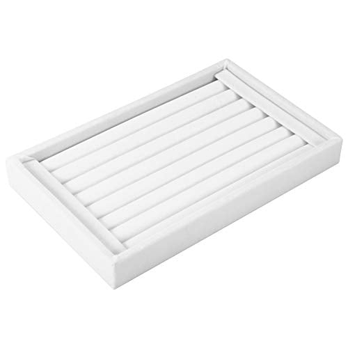 Ariage, Porte Bague, Witte Ring Display, Expositor Anillos, Velvet Ring Display Tray,Ring Display houder Ring Display Tray Slot Mode sieraden Organisator houder Case Box Showcase Wit 3