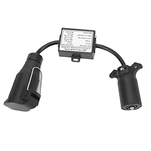 Trailer Connector, Plastic Car Connector Amerikaanse voertuig 7 Way Knife Connector aan Europese 13 Pin Round Connector voor auto en vrachtwagen