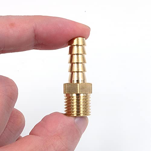 Zee 5 st 8mm tot 1/4" BSP Solid Messing Spine Thread End Connector BSP Pondslang Pondslang Pool/Hose Adapter 5 st 5