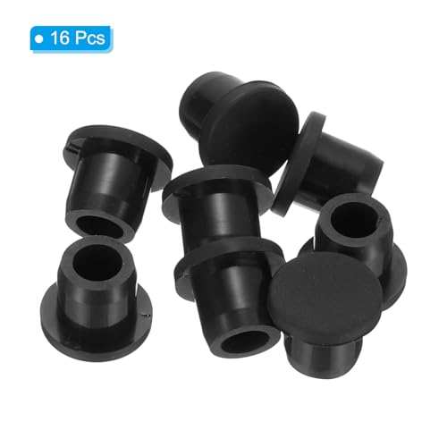 11mm diameter Rubber gat plugs, 16st Siliconen Rubber ronde gat stopper voor 10-11mm gat zwart 3