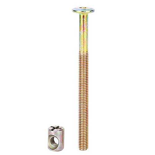 10 st Meubilair Bolts M6 Carbon Steel met Vnuts Dowel Nut Connector bevestigingsstuk Connector Bolt Threaded Inserts Schroef (60mm / 2.4cm) 3