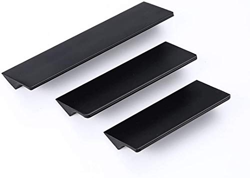2 handgrepen voor Cupboards, Laden, Meubilair Laden Handvat, Aluminium Legering, Gat Spacing 64mm, Schroeven inbegrepen, Zwart 3