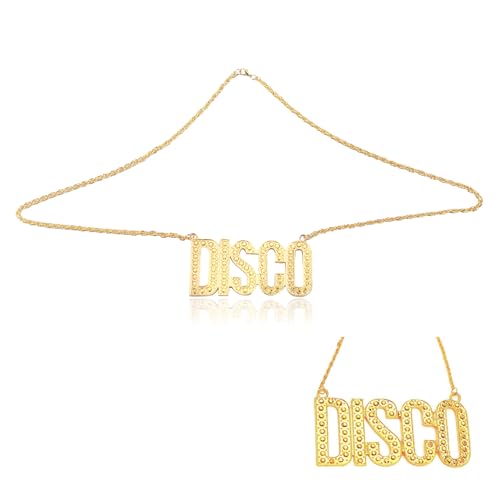 Mannen gouden ketting gouden ketting hip hop rapper gouden ketting hip hop kostuum ketting gouden ketens mannen retro 70s 80s 90s carnaval kostuum accessoires voor Thanksgiving, goud