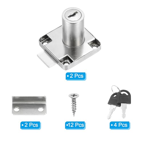Cilinderkast Cam Lock 1-1/4" (32mm), 2 stuks Sleutels Equal Alloy Steel Tool Box Lock, Veilige Mailbox Locks met sleutels voor het Filing Lade RV-opslag Locks Vervangingsset 3