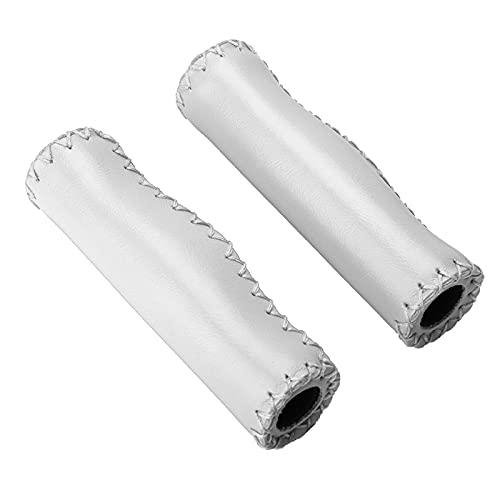 Bruine Fiets Grips Bruin Lederen Fiets Grips PU Sponge 1 Paar Handstruted PU Bike Fiets Handvat met Plug (Brown) 3