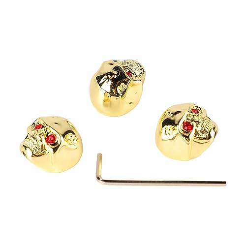 Volume Tone Knob voor elektrische gitaar volume Tone Knoppen voor elektrische gitaar schedel hoofd voor elektrische gitaar, schedel knoppen voor elektrische bas Tuning moersleutels (GD305 Gold)