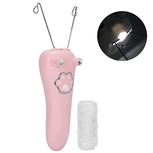 Elektrische vrouwen gezicht haarverwijderaar, elektrische katoen draad epilator lichaam haarverwijderaar draadloos apparaat fysieke verwijdering gereedschap(Wit)