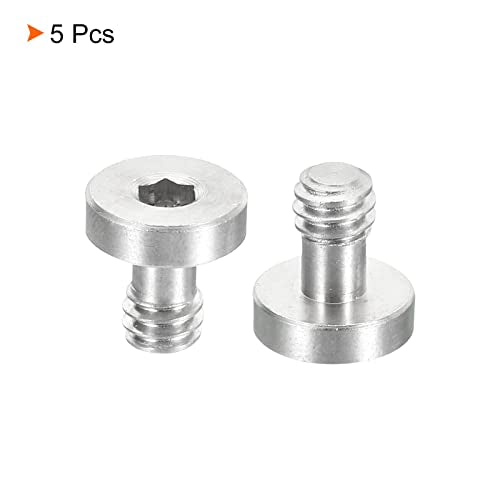 1/4"-20 Thread 13mm Lengte Camera Quick Release Schroef Tripod Schroef, 5 Pack Roestvrij stalen Hex Slot Schroeven voor DSLR Camera Rig Accessoires, Zilver 3