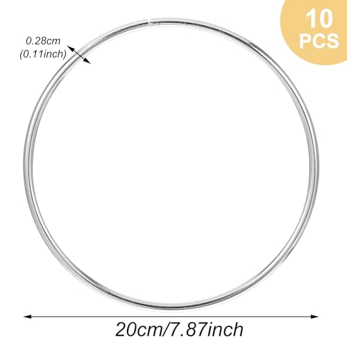 10 stuks metalen ringen voor ambachtelijke hoepels Bloemen Macrame hoepels ringen voor het maken van bruiloft krans decor, droom catcher en DIY Centerpiece muur hangen Craft (Zilver, 200