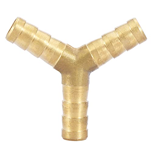 Brass Barbed Wire Connector 3 Way Slang Connector Pansement Rouleau 3 Way Y Shape Hose Barbed Wire Splitter Split Water Fuel Air OD(8mm(4pcs)) 4