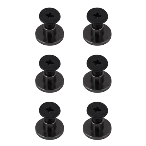 Messing platte hoofdgordel Rivets schroef gegalvaniseerde zwarte 20sets 5mm 8mm met glad oppervlak, Perfect voor tassen, schoenen, hoeden (5mm)