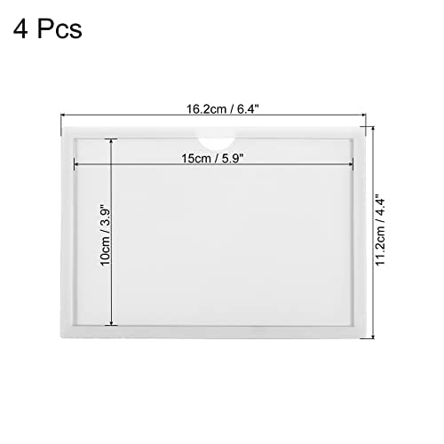 A6 10x15cm Magnetisch Fotoframe, 4 stuks Magnetische Bordhouder Display Frame voor Koelkast Kantoor Foto, Wit