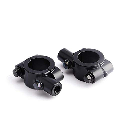 2Scs Universal Fit 10mm Handlebar Mirror Mount Clamps Zwart Aluminium 7/8" Motorklem voor Motorfiets Dirt Bike ATV Motorclip 3