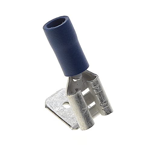 6,35mm Crimp Terminal Multi Stack Diconnector, Pack van 100-15A, Blauw, Heat Shrink Tubing Spade Connectors, Dubbele Quick Coupling, PVC Semi-insolated Piggyback Splice Man/Vrouw