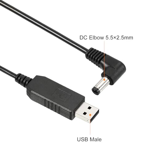 6W 1A USB Step Up Voltage Converter, DC 5V naar DC 9V Voeding Adapter 90 graden hoek 5,5 x 2,5mm Kabel voor Router LED Lamp Speaker 3