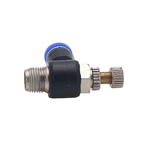 5 st Pneumatische Gasventiel, Push-in snelheidsregeling, Pneumatische Luchtstroomregelingsventiel, Quick Coupling voor Luchtlijnen, Pneumatische Gereedschap (SL6-01) 4