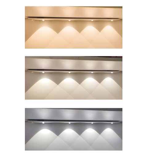 Bewegingssensor onder kastverlichting Draadloos oplaadbaar kabinetlampje 3 kleuren dimbaar onder achtergrondverlichting Keukentrap garderobe(20cm/7,9inch) 4