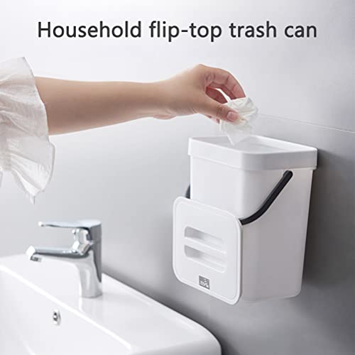 Kleine keuken Compost Bin,3L Keuken Afvalbak, vuilnisbak met deksel ophangen, Onder gootsteen prullenbak, Huishoud Countertop Container voor vuilnis composter 4