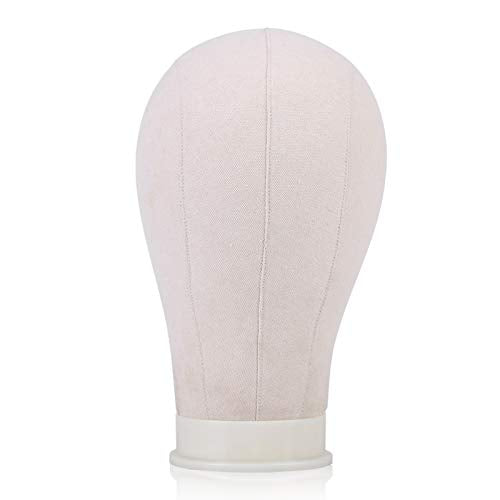 Wig Display Canvas Head, Pruiken Model Making Mannequin Hoofd med justerbar klämma för visning av peruk, mössa, hatt eller annan huvuddekorationsprodukt (23 tum)