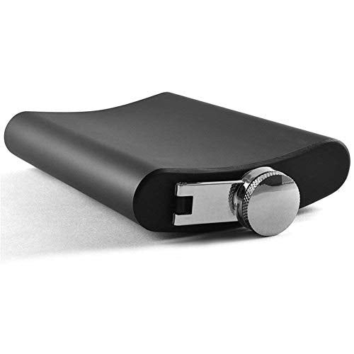Stainless Steel Hip Flask in Matte Black, 8 oz, Ca. 235 ml Pocket Bottle Schnapps Bottle Drinkfles