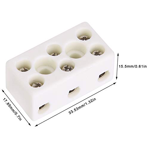 TC-613 Ceramic Terminal Block Wire Connector Drieweg Terminal 24A Eight-Hole 10st