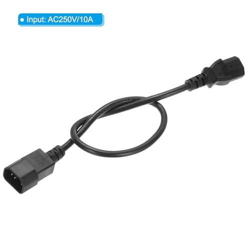 Power Cord AC 3 Pin Plug C14 naar Bus C13 1mm2 0.5m 1.6 Foot 250V 10A PDU Extension Kabel voor Laptop Electronics TV Computer Printer Radio Monitor 3