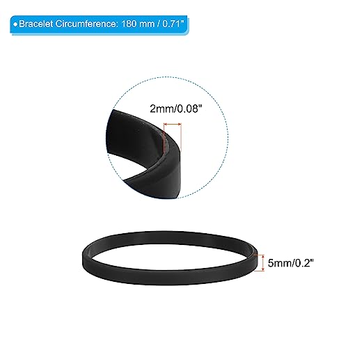 Siliconen armbanden, Pack van 6 gekleurde rubber armbanden, Lege, Stretchy Sport Bands voor Volwassenen, Tieners Sport, Team Games, Zwart