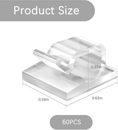 Pak van 60 Transparante Lichtkettingen, Self-Adhesive Hooks, Fairy Lights, Multifunctionele Bureau Kabelhouder, Outdoor Fairy Lights, Fixing Clips, voor Kabelbijlage, Lichte ketting