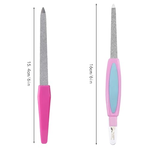 6 stuks metalen nagelvijl, professionele nagelvijlen met antislip handvat, dubbele nagelvijl voor natuurlijke nagels, 6 ′′ roestvrije nagelvijl, accessoires, erfgoed voor thuissalon