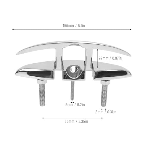 15 Cm vouwen Roestvrij stalen boot Cleat voor jacht Speedboot 5