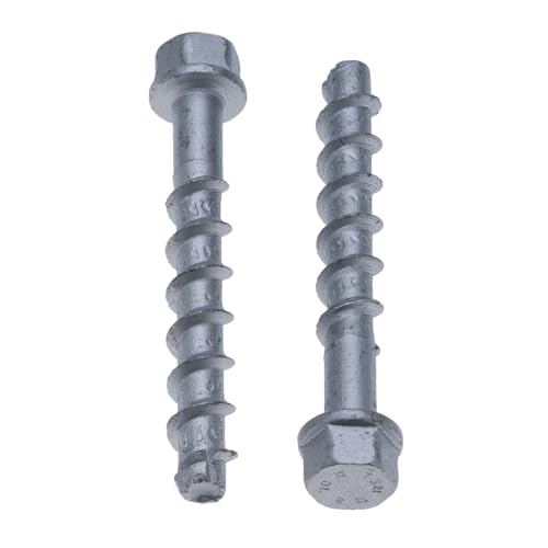 Betonschroeven en wandanker, 12,6 x 70 mm, gegalvaniseerd staal, hexagonaal hoofd, verankering voor metselwerk, baksteen, beton, betonnen blokken, Roestbestendig 4