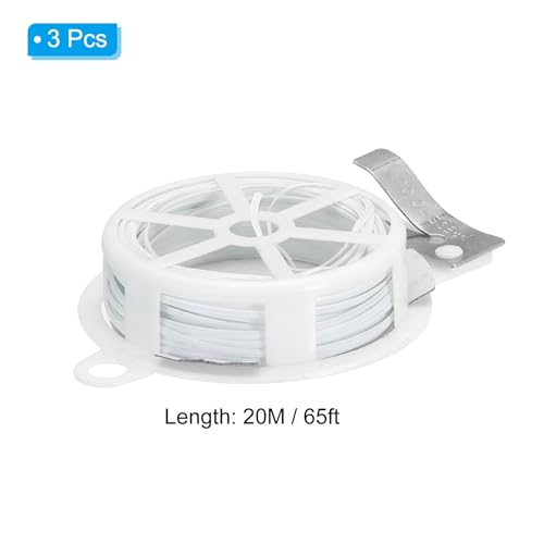 65ft/20m Twist Ties, 3 Pack PE Tuinplant Banden met Cutter Herbruikbaar voor Tuinieren Klimmen Vines Office Home Kabel Organiseren, Wit