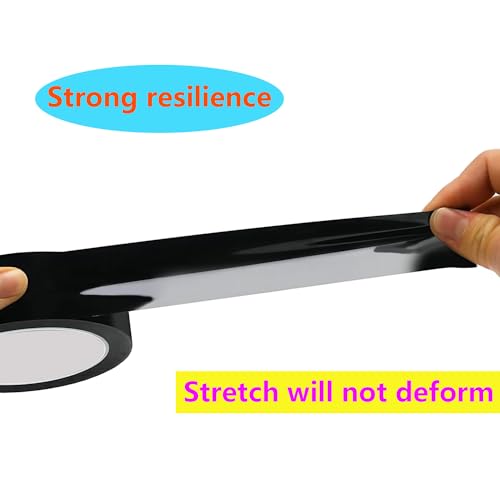 2 Rolls Isolatie Tape, 10mm x 66m Positionering Tape Mylar Tape, Zelfklevende Tape voor Whiteboard, Label, Decoratie, Zwart 3