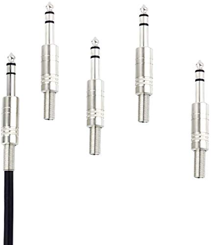 12 sts 1/10.2cm TRS Solder Connector Jack 6.35mm, Audio Connector Soldering 6.35mm, Stereo Soldering Connector 6.35mm, voor DJ Mixer Speaker Kabels Gitaar Kabels 4