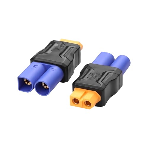 2 Pack EC5 naar XT60 Connector Adapter Draadloos voor RC FPV Drone auto Lipo Batterij Charger ESC (EC5 man tot XT60 vrouw)