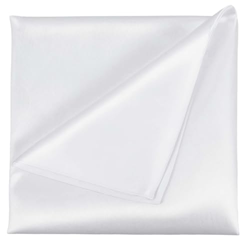 3 stuks Satin Pocket Squares voor mannen, White Pocket Squares Elegante Veganistische Zijde Zakdoek Instellen voor pakken