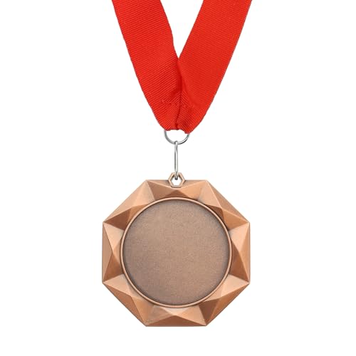 Award Medal, 3e prijs medaille winnaar Award met rode hals lint voor wedstrijden sport games spelling bijen, 3 inch breed, brons