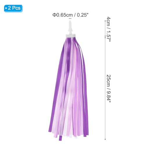 Bike Streamers,Kleurrijke Scooter Handlebar Tassels Handgrepen Libbon Accessoires Decoraties voor meisjes fiets driewieler handgrepen, kleur kleur verloop paars
