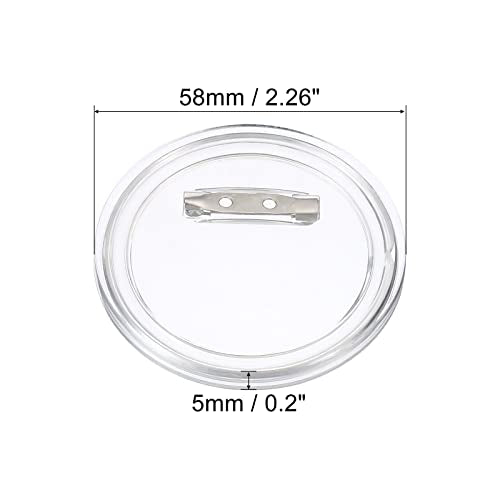 5.5cm Acrylknop Pin Badge, 10 Set Ronde Pin Blanco Knoppen Badges Kit voor Ambacht Supplies, DIY Badges, Wissen