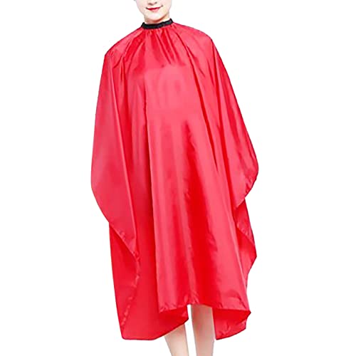 Kapper, Unisex Waterdicht Haarverf Kaap, Haar Cutting Cape Verstelbaar voor Salon Barber Styling (rood) 140 X 120cm 3