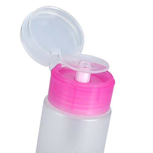 60ML Pump Dispenser, Nagel Poolse Verwijderaar voor Nagel Poolse, Alcohol, Liquid Cleaner, Lege Plastic Fles (Roze) 5
