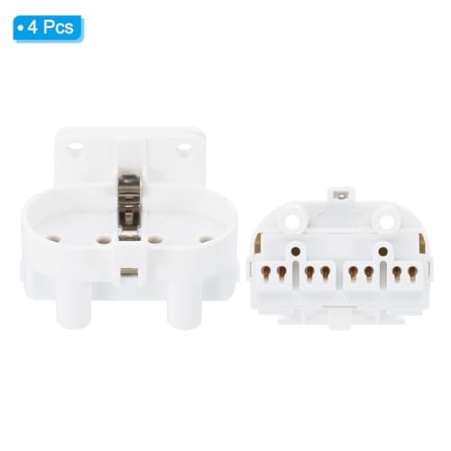 2G11 Lamphouder, 4 stuks 4 Pin Tube Socket, Connector H Lamp Base voor Fluorescentie of LED Tube Lamp, Wit 3
