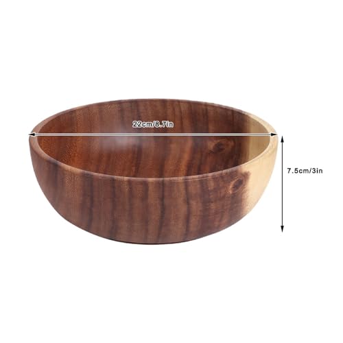 22x7.5cm Voedselbak Grote houten plaat Fruit Serveerbak houten salade schaal Duurzame keuken Tafelgerei voor voedsel Fruit Salade Soep Rijst 5