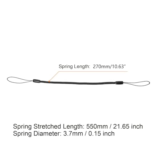 5 st Elastische ketting Lanyard, 3.7mm dia x 270mm Intrekbare Spring Spool Belt Anti-loss Pen Strap, Elastische Plastic Stylus Tether Strings Cord voor het tekenen van Pen op Tablet