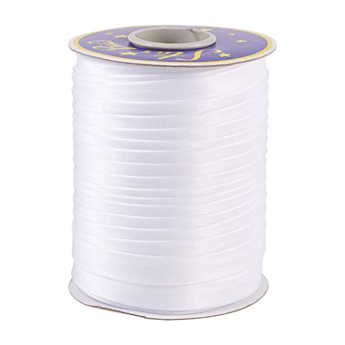 73m White Bias Binding 5/8 Inch Dubbelgevouwen Bias Binding Single Sided Satin Ribbon voor Naaien Bindende Hems Piping Quilting ambachten