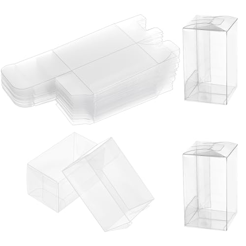 30 st Transparante kunststof PVC doos, 3.8x3.8x6.5cm Clear Cube Cadeauverpakking Dozen Trouwfeest Favor Boxen voor snoep koekjes Cake Chocolade Cadeau en mallen