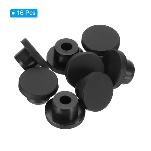 16mm diameter Rubber gat plugs, 16st Siliconen Rubber ronde gat stopper voor 15mm gat, zwart 3