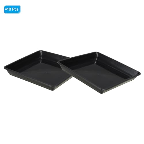 Plant Saucers 17.5cm, 10st Vierkante Plastic Bloem Pot, Dikkere Planten, Drip Trays voor Binnen, Buiten, Tuin, Potted Zwart 3