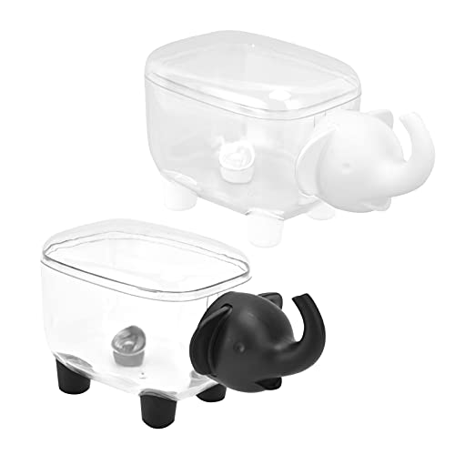 2 st katoenen doekje opbergdoos, mini transparant stofdicht verwijderbare olifant vorm opslag desktop container