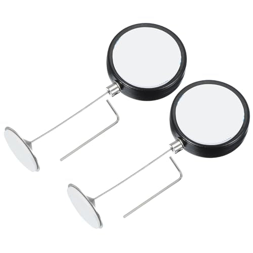 5 Ft Intrekbare afstandsbediening Tether, 2 stuks rond veiligheidskabel Lanyard Lock met dubbele zijde lijm voor TV Remote Gaming Controller, Zwart (Round Iron Cap)